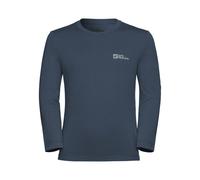 Rundhalspullover JACK WOLFSKIN "ACTAMIC LONGSLEEVE K", Kinder, Gr. 104, blau (midnightsky), Obermaterial: 100% Polyester, Pullover Rundhalspullover (58728231-104) midnightsky
