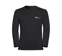 Rundhalspullover JACK WOLFSKIN "ACTAMIC LONGSLEEVE K", Kinder, Gr. 104, schwarz, Obermaterial: 100% Polyester, Pullover Rundhalspullover (98664568-104) schwarz