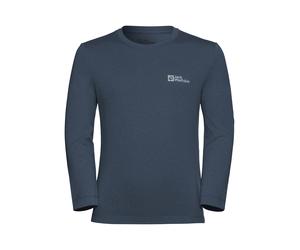Rundhalspullover JACK WOLFSKIN "ACTAMIC LONGSLEEVE K", Kinder, Gr. 92, blau (midnightsky), Obermaterial: 100% Polyester, Pullover Rundhalspullover (58728231-92) midnightsky