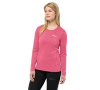 Rundhalspullover JACK WOLFSKIN "SKY THERMAL L/S W", Damen, Gr. L (42/44), bubblegum, Obermaterial: 100% Polyester, Pullover Rundhalspullover (96456262-L) bubblegum