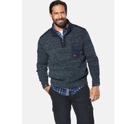 Rundhalspullover JAN VANDERSTORM "Pullover BJORNBERG", Herren, Gr. 5XL, blau (petrol melange), Obermaterial: 100% Baumwolle CO., Pullover Rundhalspullover (71456915-5XL) petrol melange