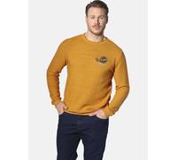 Rundhalspullover JAN VANDERSTORM "Pullover TRYGVE", Herren, Gr. 5XL, gelb (dunkelgelb), Obermaterial: 100% Baumwolle CO., Pullover Rundhalspullover (24185003-5XL) dunkelgelb