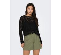 Rundhalspullover JDY "JDYSUN LAY L/S BOATNECK PULLOV. KNT NOOS", Damen, Gr. S, schwarz, Strick, Obermaterial: 100% Polyacryl, unifarben, regular fit normal, Rundhals, Pullover Rundhalspullover (675216