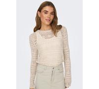 Rundhalspullover JDY "JDYSUN LAY L/S BOATNECK PULLOV. KNT NOOS", Damen, Gr. XXL, beige (tapioca), Strick, Obermaterial: 100% Polyacryl, unifarben, regular fit normal, Rundhals, Pullover Rundhalspullov