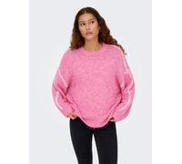 Rundhalspullover JDY "JDYZOEY LIFE L/S ON STITCH PULL KNT NOOS", Damen, Gr. M, pink (lila sachet detail:with birch stitch), Strick, Obermaterial: 70% Polyester, 21% Nylon, 8% Wolle, 1% Elasthan, unifa