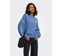 Rundhalspullover JDY "JDYZOEY LIFE L/S ON STITCH PULL KNT NOOS", Damen, Gr. S, ebb and flow detail:with birch stitch, Strick, Obermaterial: 70% Polyester, 21% Nylon, 8% Wolle, 1% Elasthan, unifarben m