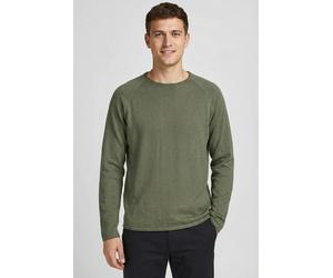 Rundhalspullover "JJBREEZE KNIT CREW NECK PLS", Herren, Gr. 3XL, dusty olive, Strick, Obermaterial: 100% Baumwolle, JACK & JONES PLUSSIZE, unifarben, regular fit, Rundhals, Pullover Rundhalspullover (