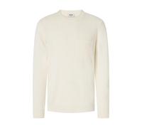 Rundhalspullover JOOP JEANS "Owin", Herren, Gr. M, natur, Strick, Obermaterial: 100% Baumwolle, clean, unifarben, normal normal, Rundhals, Pullover Rundhalspullover, im Materialmix (90909240-M) natur