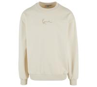 Rundhalspullover KARL KANI "Karl Kani Herren KM242-031-2 Small Signature Os Crew", Herren, Gr. M, sanftes weiß, 80% Baumwolle (Bio), 20% Polyester, oversize, Rundhals, Pullover Rundhalspullover (46542