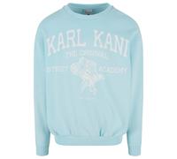 Rundhalspullover KARL KANI "Karl Kani Karl Kani Kani Street Academy OS Crew", Herren, Gr. S, blau (light blau), 65% Baumwolle, 35% Polyester, mehrfarbig, oversize, Rundhals, Pullover Rundhalspullover 