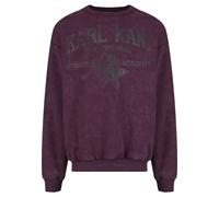 Rundhalspullover KARL KANI "Karl Kani Karl Kani Kani Street Academy Washed OS Crew", Herren, Gr. XXL, lila, 100% Baumwolle, mehrfarbig, oversize, Rundhals, Pullover Rundhalspullover (76818639-XXL) lil