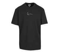 Rundhalspullover KARL KANI "Karl Kani Karl Kani Small Signature Green Logo", Herren, Gr. L, schwarz, 100% Baumwolle, mehrfarbig, oversize, Rundhals, Pullover Rundhalspullover (96363440-L) schwarz