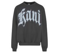 Rundhalspullover KARL KANI "Karl Kani KK Kani Inside Out Crew", Herren, Gr. L, grau, 65% Baumwolle, 35% Polyester, mehrfarbig, relaxed fit, Rundhals, Pullover Rundhalspullover (19909422-L)