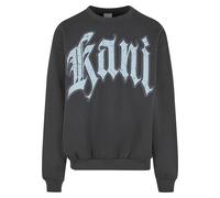 Rundhalspullover KARL KANI "Karl Kani KK Kani Inside Out Crew", Herren, Gr. XL, grau, 65% Baumwolle, 35% Polyester, mehrfarbig, relaxed fit, Rundhals, Pullover Rundhalspullover (19909422-XL) grau
