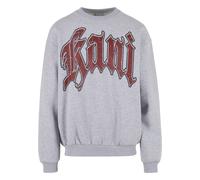 Rundhalspullover KARL KANI "Karl Kani KK Kani Inside Out Crew", Herren, Gr. XS, grau, 65% Baumwolle, 35% Polyester, mehrfarbig, relaxed fit, Rundhals, Pullover Rundhalspullover (75030615-XS) grau
