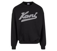 Rundhalspullover KARL KANI "Karl Kani Varsity Palm OS Crewneck", Herren, Gr. S, schwarz, 65% Baumwolle, 35% Polyester, mehrfarbig, normal, Rundhals, Pullover Rundhalspullover (44985027-S) schwarz