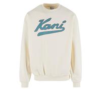 Rundhalspullover KARL KANI "Karl Kani Varsity Palm Os Crewneck", Herren, Gr. XS, weiß, 65% Baumwolle, 35% Polyester, mehrfarbig, normal, Rundhals, Pullover Rundhalspullover (75427722-XS) weiß