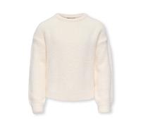 Rundhalspullover KIDS ONLY "KOGNEWPIUMO L/S PULLOVER CP KNT NOOS", Kinder, Gr. 158/164, weiß (cloud dancer), Strick, Obermaterial: 70% Nylon, 30% Polyacryl, unifarben, regular fit normal, Rundhals, Bü