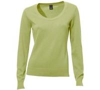 Rundhalspullover "Rundhals-Pullover", Damen, Gr. 36, grün (kiwi), 100% Baumwolle, LINEA TESINI BY HEINE, unifarben, Pullover Rundhalspullover (66811920-36) kiwi