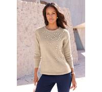 Rundhalspullover LADY "Rundhals-Pullover", Damen, Gr. 50, beige (sand), 65% Polyacryl, 25% Polyamid, 10% Wolle, unifarben, Pullover Rundhalspullover (15812765-50) sand