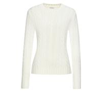 Rundhalspullover LASCANA, Damen, Gr. 40/42, creme, Strick, Obermaterial: 50% Baumwolle, 50% Polyacryl, unifarben, figurumspielend hüftlang, Rundhals, Rippstrickbündchen, Pullover Rundhalspullover (302
