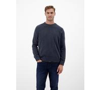 Rundhalspullover LERROS, Herren, Gr. L, classic navy, Strick, Obermaterial: 82% Baumwolle, 18% Polyester, unifarben, normal hüftbedeckend, Rundhals, Flachstrickbündchen, Pullover Rundhalspullover, lan