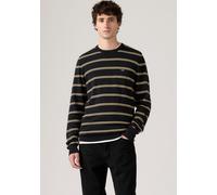 Rundhalspullover LEVI'S, Damen, Gr. XL, jasper stripe jet bl, Strick, Obermaterial: 94% Baumwolle, 4% Polyamid, 2% Elasthan, gestreift, regular fit normal, Rundhals, Bündchen, Pullover Rundhalspullove