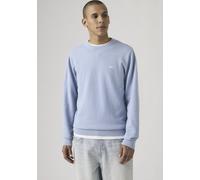 Rundhalspullover LEVI'S "LIGHTWEIGHT HM SWEATER", Damen, Gr. S, chambray blau pique, Strick, Obermaterial: 100% Baumwolle, regular fit normal, Rundhals, angesetztes Bündchen, Pullover Rundhalspullover