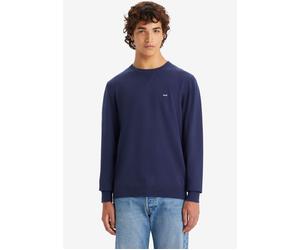Rundhalspullover LEVI'S "LIGHTWEIGHT HM SWEATER", Herren, Gr. M, blau (naval blau), Strick, Obermaterial: 94% Baumwolle, 4% Polyamid, 2% Elasthan, regular fit normal, Rundhals, angesetztes Bündchen, P
