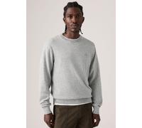 Rundhalspullover LEVI'S "LIGHTWEIGHT HM SWEATER", Herren, Gr. S, grau (pre twist marl schwarz slate, egret jersey), Strick, Obermaterial: 100% Baumwolle, regular fit normal, Rundhals, angesetztes Bünd