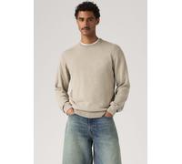 Rundhalspullover LEVI'S "LIGHTWEIGHT HM SWEATER", Herren, Gr. S, pre twist marl brindle, egret jersey, Strick, Obermaterial: 100% Baumwolle, regular fit normal, Rundhals, angesetztes Bündchen, Pullove