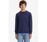 Rundhalspullover LEVI'S "LIGHTWEIGHT HM SWEATER", Herren, Gr. XL, blau (naval blau), Strick, Obermaterial: 94% Baumwolle, 4% Polyamid, 2% Elasthan, regular fit normal, Rundhals, angesetztes Bündchen,