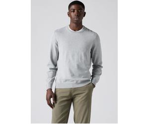 Rundhalspullover LEVI'S "LIGHTWEIGHT HM SWEATER", Herren, Gr. XL, mid tone grau heather, Strick, Obermaterial: 100% Baumwolle, regular fit normal, Rundhals, angesetztes Bündchen, Pullover Rundhalspull