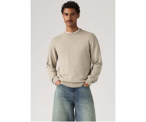 Rundhalspullover LEVI'S "LIGHTWEIGHT HM SWEATER", Herren, Gr. XL, pre twist marl brindle, egret jersey, Strick, Obermaterial: 100% Baumwolle, regular fit normal, Rundhals, angesetztes Bündchen, Pullov