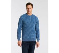 Rundhalspullover LEVI'S "LV PRESIDIO", Herren, Gr. XL, indigo, Strick, Obermaterial: 100% Baumwolle, Zopfmuster, normal hüftbedeckend, Bündchen, Pullover Rundhalspullover, mit Zopfmuster (11503925-XL)