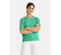 Rundhalspullover LIEBLINGSSTÜCK "TanjaL", Damen, Gr. 40, grün, Strick, Obermaterial: 38% Polyacryl, 31% Baumwolle, 21% Polyester, 10% Polyamid, gepunktet, unifarben mit Farbeinsätzen, regular fit hüft