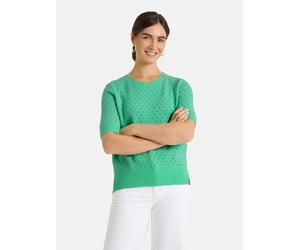 Rundhalspullover LIEBLINGSSTÜCK "TanjaL", Damen, Gr. 42, grün, Strick, Obermaterial: 38% Polyacryl, 31% Baumwolle, 21% Polyester, 10% Polyamid, gepunktet, unifarben mit Farbeinsätzen, regular fit hüft