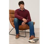 Rundhalspullover MAN'S WORLD "Neue Kollektion Highlight allover Zopfmuster", Herren, Gr. 4XL (68/70), rot (bordeaux), Strick, Obermaterial: 100% Polyacryl, Zopfmuster, regular fit, Rundhals, Rippbündc