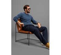 Rundhalspullover MAN'S WORLD "Neue Kollektion Zeitlos & vielseitiger Basic Style", Herren, Gr. 3XL (64/66), blau melange, Strick, Obermaterial: 80% Polyacryl, 20% Baumwolle, meliert, regular fit, Rund
