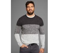 Rundhalspullover MAN'S WORLD "Bis Größe 5 XL", Herren, Gr. 4XL (68/70), grau (grau anthrazit melange), Strick, Obermaterial: 50% Baumwolle, 50% Polyacryl, meliert, regular fit, Rundhals, Rippstrickbün