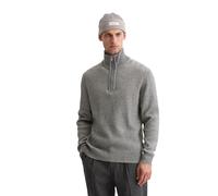Troyer MARC O'POLO, Herren, Gr. L, graphite grau melange, Rippstrick, Obermaterial: 40% Baumwolle, 40% Schurwolle, 20% Polyamid, Strukturmuster, regular fit normal, hoch geschlossener Ausschnitt, Bünd