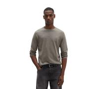 Rundhalspullover MARC O'POLO, Herren, Gr. L, medium grau melange, Strick, Obermaterial: 95% Baumwolle, 5% Kaschmir, regular fit normal, Rundhals, Rollkante, Pullover Rundhalspullover, regular aus Bio-