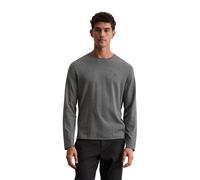 Rundhalspullover MARC O'POLO "aus Bio-Baumwoll-Kaschmir-Mix", Herren, Gr. M, graphic grau melange, Obermaterial: 95% Baumwolle, 5% Kaschmir, unifarben, Rundhals, Pullover Rundhalspullover (69323265-M)