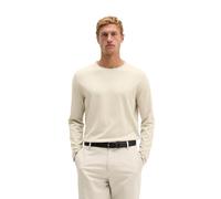 Rundhalspullover MARC O'POLO "aus Bio-Baumwoll-Kaschmir-Mix", Herren, Gr. XL, beige (grau silk), Obermaterial: 95% Baumwolle, 5% Kaschmir, unifarben, Pullover Rundhalspullover (90685021-XL) grau silk
