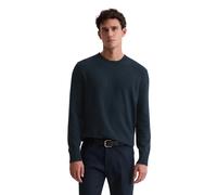 Rundhalspullover MARC O'POLO "regular aus Bio-Baumwoll-Mix-Boucle", Herren, Gr. XXL, schwarz navy, Strick, Obermaterial: 89% Baumwolle, 6% Polyester, 5% Polyamid, regular fit normal, Rundhals, Bündche