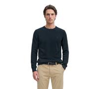 Marc O'Polo Herren-Pullover Rundhals Piqué-Struktur Baumwolle Slim Fit Blau M