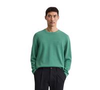 Rundhalspullover MARC O'POLO "aus Bio-Baumwoll-Piqué", Herren, Gr. XL, eucalyptus, Obermaterial: 100% Baumwolle, unifarben, Rundhals, Pullover (38648662-XL) eucalyptus