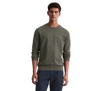 Rundhalspullover MARC O'POLO "aus Bio-Baumwoll-Piqué", Herren, Gr. XXL, braun (copley braun), Obermaterial: 100% Baumwolle, unifarben, Rundhals, Pullover Rundhalspullover (89130018-XXL) copley braun