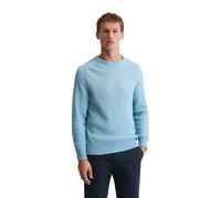 Rundhalspullover MARC O'POLO "aus Bio-Baumwolle", Herren, Gr. XL, blau dawn, Obermaterial: 100% Baumwolle, unifarben, Rundhals, Pullover Rundhalspullover (98972049-XL) blau dawn