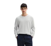 Rundhalspullover MARC O'POLO "aus Bio-Baumwolle und Leinen", Herren, Gr. XL, calm blau, Obermaterial: 87% Baumwolle, 13% Leinen, gestreift, Rundhals, Pullover Rundhalspullover (77111961-XL) calm blau